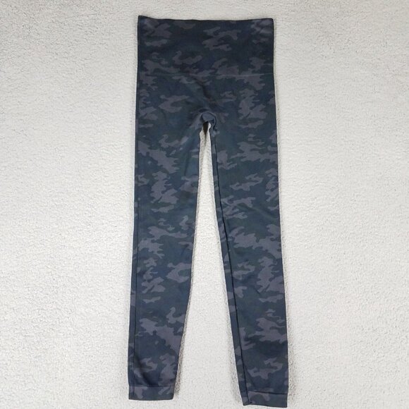 Spanx Seamless Leggings Women's Large Gray Camo Slimming Skinny Pull On Stretch - Picture 4 of 9